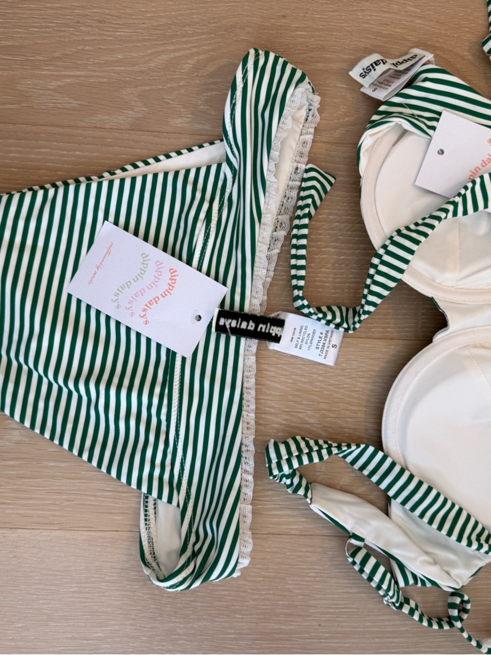 Dippin Daisy’s Sydney striped bikini set NWT size small in color Vespa - Picture 9 of 11